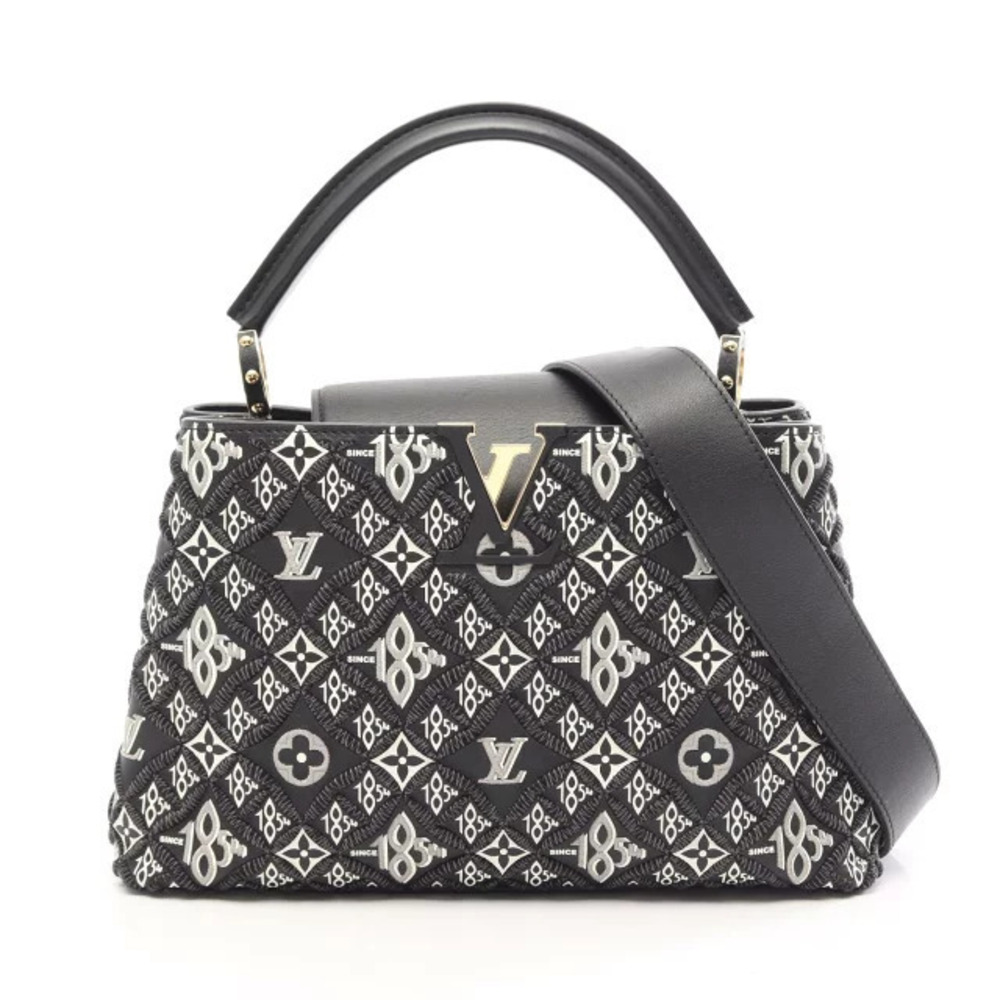 Louis Vuitton Capucines Since 1984 Noir Black Handbag Leather Bag Black